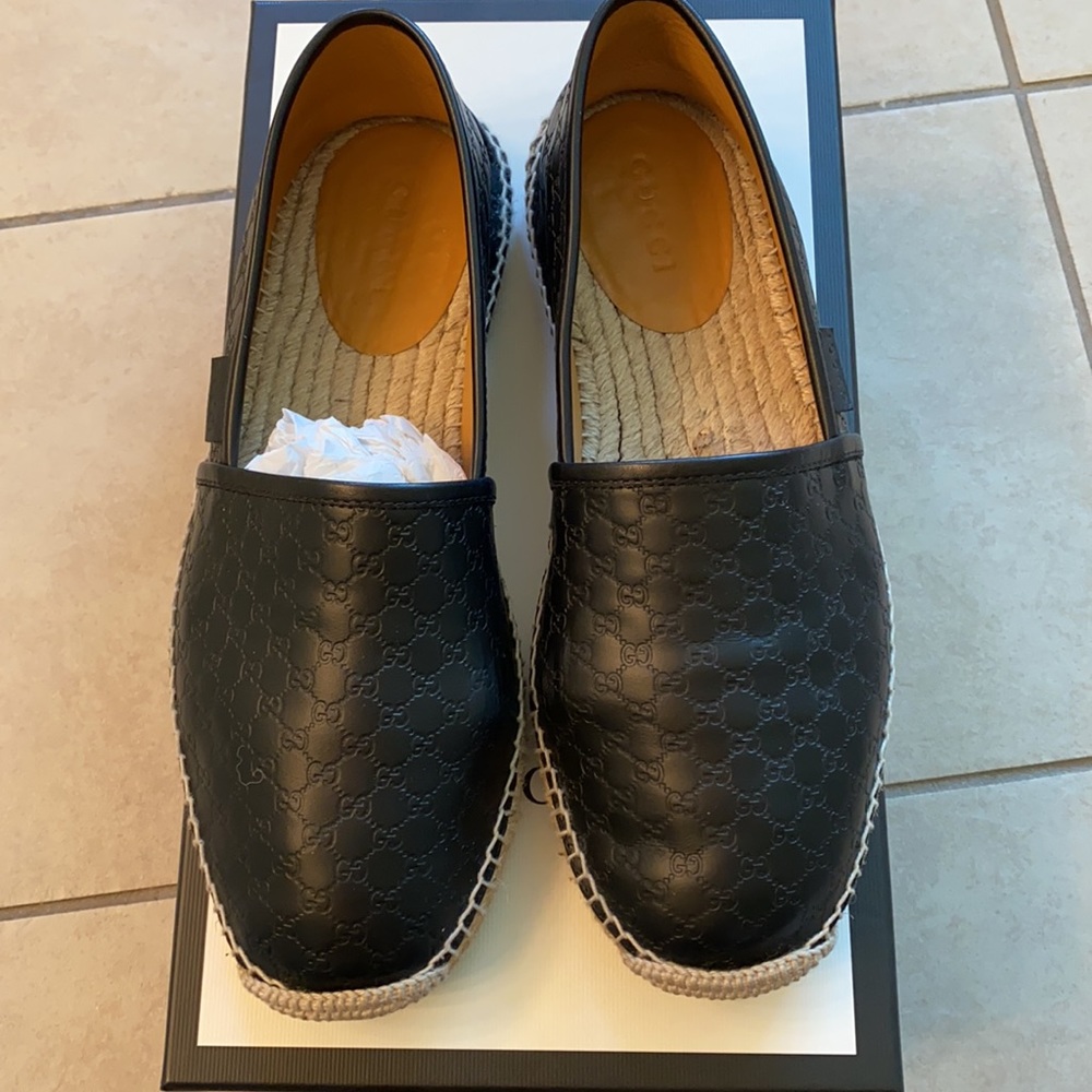 Gucci MicroGuccissima Leather Espadrilles